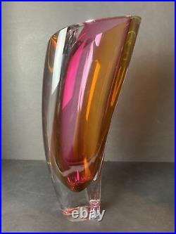 Large Goran Warff Kosta Boda Heavy Art Glass Vase Artist's Choice 11 Signed