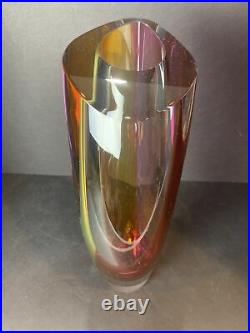 Large Goran Warff Kosta Boda Heavy Art Glass Vase Artist's Choice 11 Signed