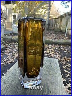 Large Kosta Boda Cased Glass Vase by Vicke Lindestrand 1960s Signed Numbered