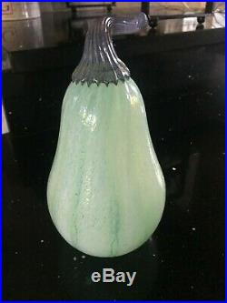 Large Kosta Boda Gunnel Sahlin Glass Fruitteria Green Pumkin/Pumpa/Gourd