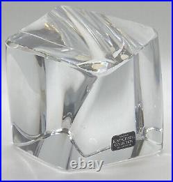 Large Kosta Boda Iceberg Paperweight Irregular Square Signed Kosta 98001 Warff