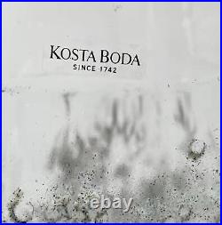 Large Kosta Boda Kjell Engman Swedish Art Glass Fossil Vase Signed Boxed As New