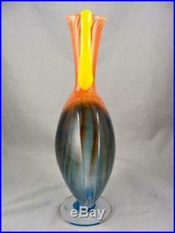 Large Signed Kjell Engman For Kosta Boda Art Glass Bonbon Ewer/pitcher 89066