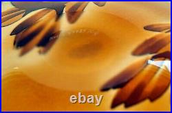 Large Signed # Paul Hoff Kosta Boda Vintage Goldfish Cameo Art Glass Bowl