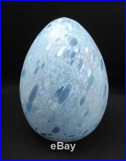 Large Vintage Kosta Boda Sweden Art Glass Speckled Egg Backstrom Scandinavian