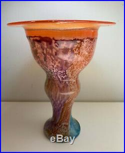 Large size Kosta Boda Can Can Vase signed Kjell Engman Sweden Glass