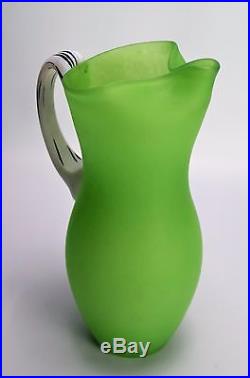 Lime Green Kosta Boda Pitcher Frosted Glass Jug Gunnel Sahlin