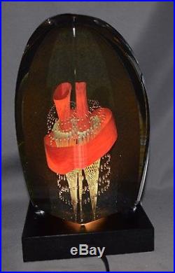 Limited Edition Signed Kosta Boda Glass Sculpture on Lighted Base 23/40