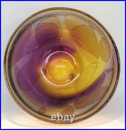 Limted Signed ANN WARFF KOSTA BODA Bowl Colorful Glass Art Design Atelier 1975