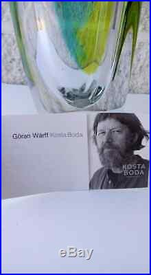 Lovely KOSTA BODA 7040535 11.25 ARIA VASE GREEN Goran Warff Brand New in Box #B