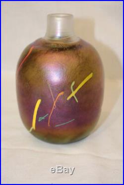 MCM Kosta Boda BERTIL VALLIEN Iridescent Artist Coll TORNADO Art Glass 7 Vase