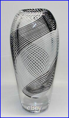 MCM Kosta Lindstrand Black & White Spiral Vase