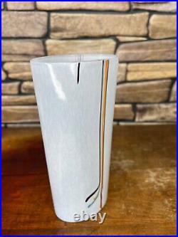 MCM Vintage Kosta Boda Bertil Vallien Cloud Glass Vase Rainbow Series Label 7.5