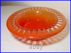 MID Century Mod Kosta Sigurd Persson Large Cut To Clear Studio Art Glass Bowl