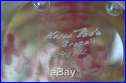 MINT Kosta Boda Signed Olle Brozen PINK Underworld Fish Vase Meuseum Piece w Box