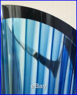 Magnificent Blue GORAN WARFF KOSTA BODA SWEDEN Signed Saraband Glass Vase