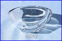 Massive Vtg signed Kosta Boda 57824 Scandinavian Art Glass oval Bowl M C Modern