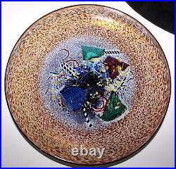 Meteor Art Glass Centerpiece BOWL/Dish Berti Vallien Signed 10 in Kosta Boda