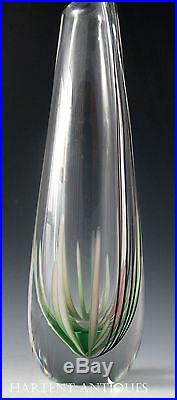 Mid Century Signed Vicke Lindstrand Unica Glass Vase HEAVY Kosta Boda