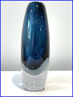 Mid-Century Sommerso Glass Vase by Vicke Lindstrand for Kosta Boda 1950s Signed