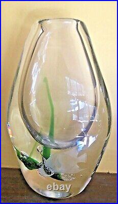 Mid century modern kosta art glass fish vase