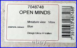 Miniature Kosta Boda Blue Open Minds Vase Numbered Signed Ulrica Hydman-Vallien