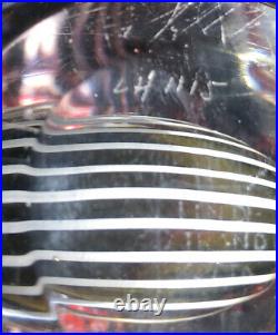 Mint! Heavy VICKE LINDSTRAND KOSTA BODA SWEDEN Signed Zebra Glass Vase 1950-60s