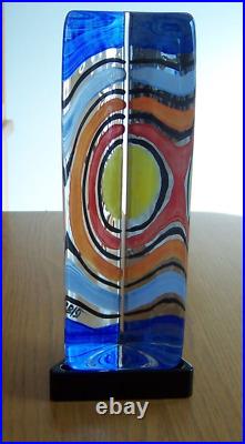 Monica Backstrom Kaleidoscope Art Glass Sculpture Kosta Boda Mint Condition