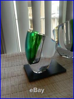 NEW KOSTA BODA MIRAGE 6-1/8 Vase Goran Warff Scandanavian Art Glass BLUE GREEN
