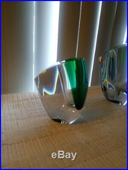 NEW KOSTA BODA MIRAGE 6-1/8 Vase Goran Warff Scandanavian Art Glass BLUE GREEN