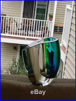 NEW KOSTA BODA MIRAGE 8-1/4 Vase Goran Warff Scandanavian Art Glass BLUE GREEN