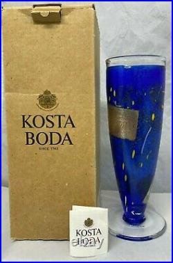 (NEW) Kosta Boda Artist Collection Satellite Vase Signed Bertil Vallien Large