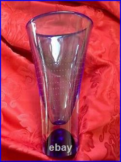 NIB FLAWLESS Exquisite KOSTA BODA Sweden Blue Warff ZOOM Controlled Bubbles VASE