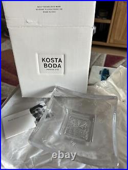 New In The Box Fine Kosta Boda Bertil Vallien Saturday Clear Glass Dish