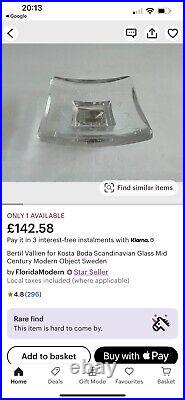 New In The Box Fine Kosta Boda Bertil Vallien Saturday Clear Glass Dish