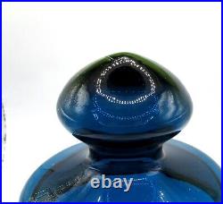 Nice MID Century Teal Blue Bertil Vallien For Kosta Boda Covered Glass Jar
