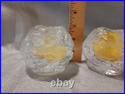 ORREFORS Vintage Set of 4 Snowball Ice Glass Votive Candle Holders Kosta Boda