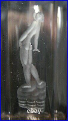 Orrefors. Simon Gate Art Deco Vase With An Engraved Nude Woman