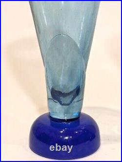 Pair Kosta Boda Blue Vases, Backstrom Margarita Series, LE 1500 #320228908