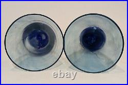 Pair Kosta Boda Blue Vases, Backstrom Margarita Series, LE 1500 #320228908