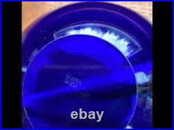 Pretty Kosta Boda Blue Glass Bowl designed by Anna Ehrner with original sticker