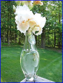 RARE! AFORS Ernest Gordon Etched Art Glass Vase- Signed- Mid-Century Modern
