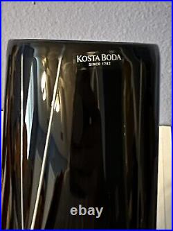 RARE Anna Ehrner Kosta Boda Black Blown Glass Barcelona Vase Signed & Numbered