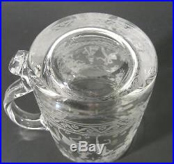 RARE KOSTA BODA Signed LINDSTRAND Engraved DALECARLIA Cut Crystal Art Glass Mug