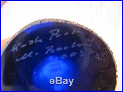RARE Moonlanding Kosta Boda Monica Backstrom BLUE Art Glass Vase