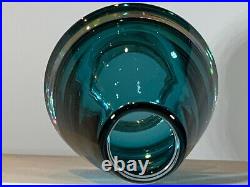 RARE SIGNED VICKE LINSTRAND KOSTA BODACIOUS VASE CONE SHAPED SOLID GLASS, 1950s