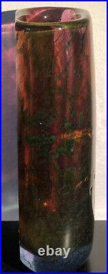 RARE Signed GORAN WARFF KOSTA BODA Sweden Red Thick Wall Vase Art Glass H 6 3/4