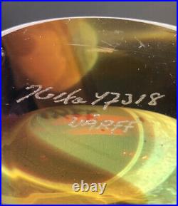 RARE Signed GORAN WARFF KOSTA BODA Sweden Red Thick Wall Vase Art Glass H 6 3/4