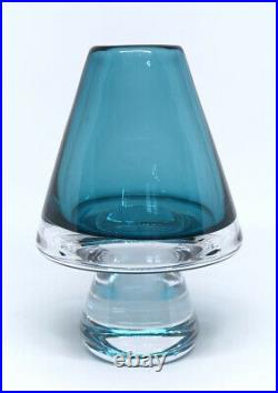 RARE Signed VICKE LINDSTRAND KOSTA BODA Vase Cone Shaped Solid Glass, 1950's