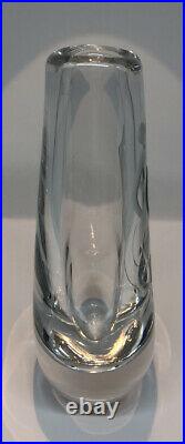 RARE Signed VICKE LINDSTRAND KOSTA BODA Vase Etched Glass Wading Lady, 1950's